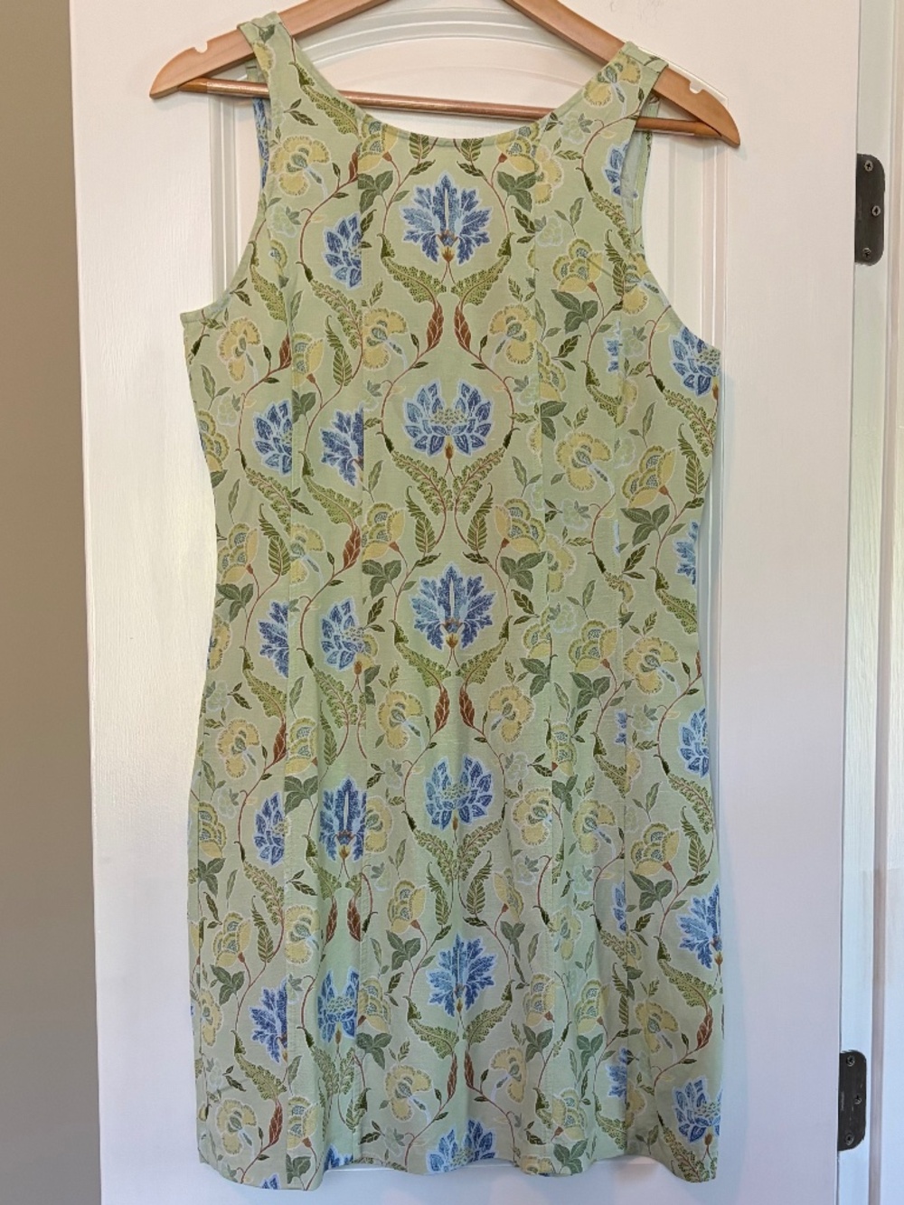 NWT Loft Garden Linen Blend Mini Dress Floral Green Blue Size 4 Petite